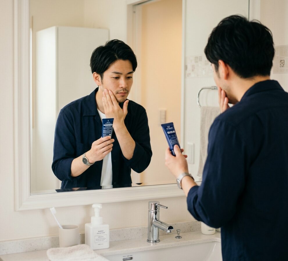 UNO BBクリームの種類の違いを比較している様子