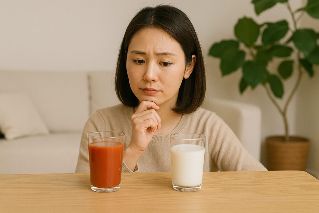 野菜ジュースと牛乳どっちを毎日飲むべき？メリットと注意点