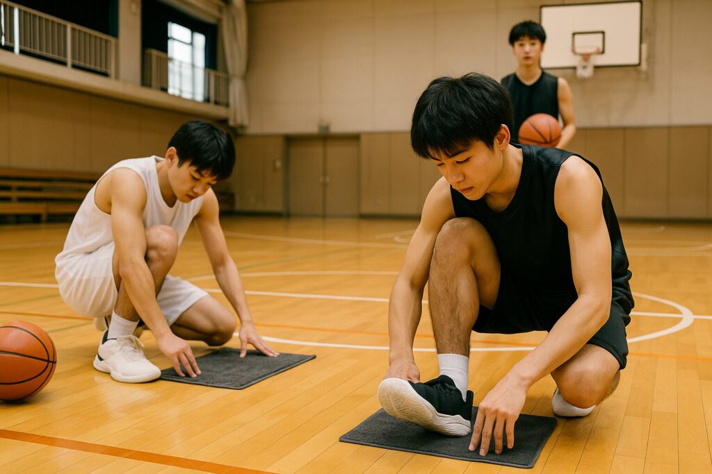 体育館で使える滑り止めシートと足拭きマットの違い