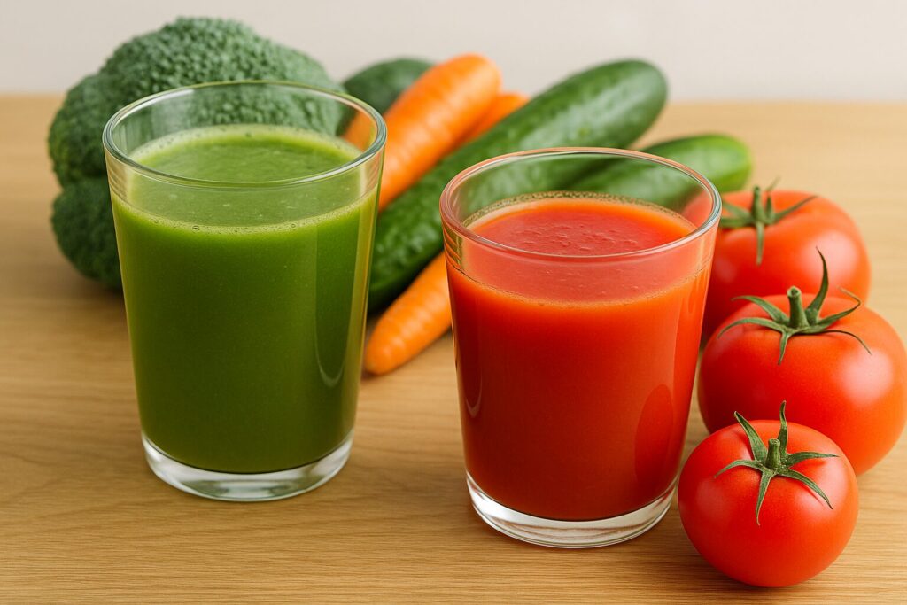 野菜ジュースとトマトジュースどっちが体にいい？健康効果の違いを解説