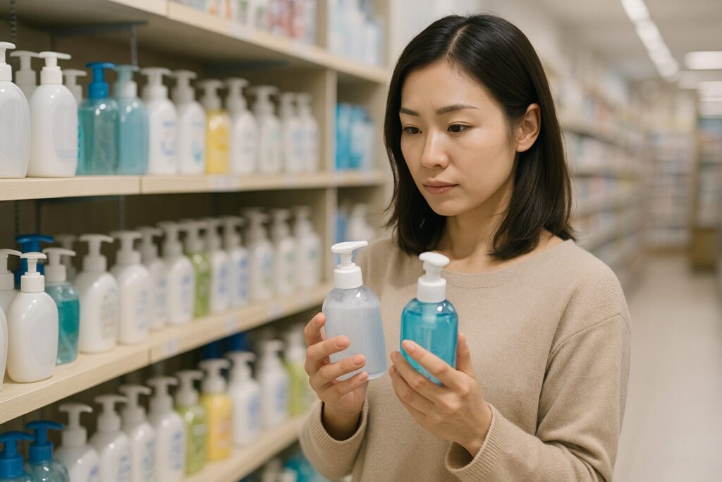 ハンドソープの種類を選ぶシーン