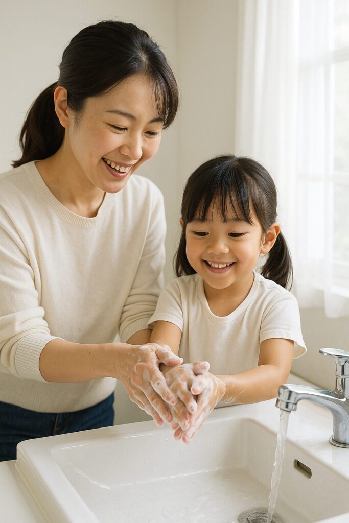 手洗い指導シーン