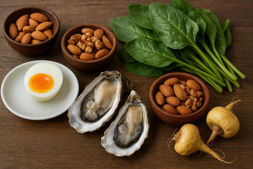 テーブルの上に「食品に含まれる栄養素のイメージ(