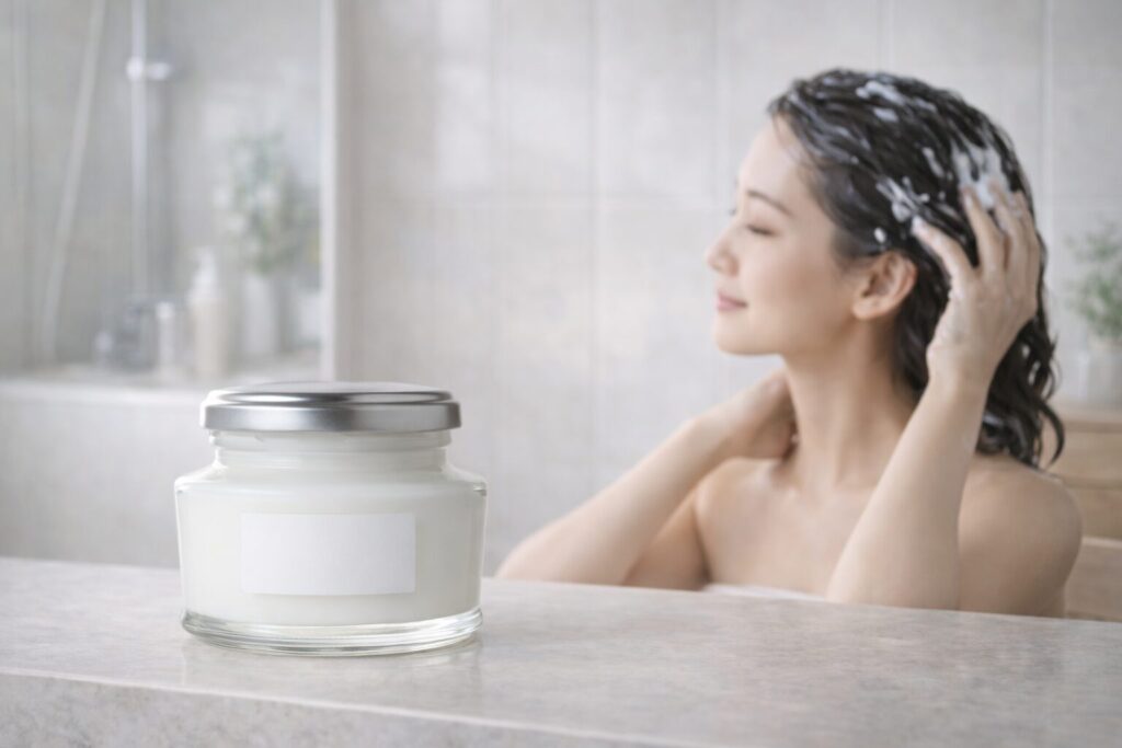 女性がトリートメントしている