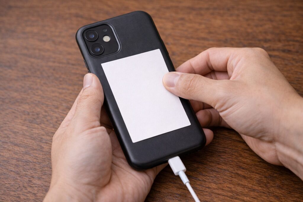 スマホでステッカーを直貼り