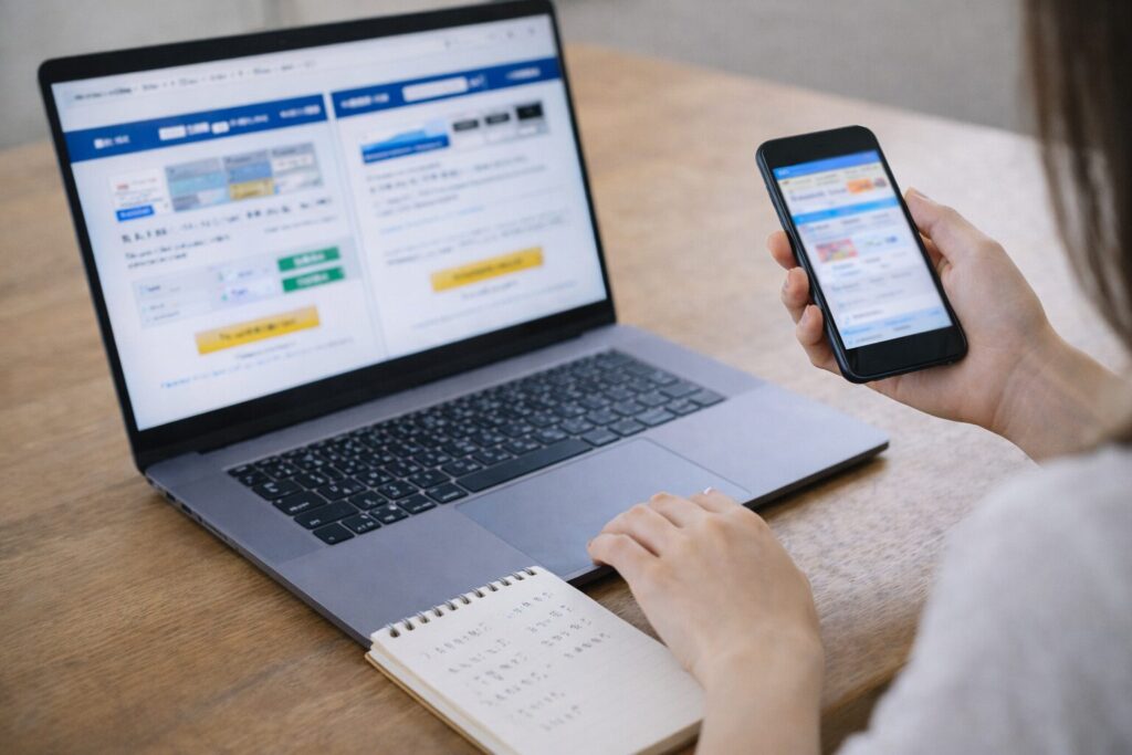 複数の予約サービスを併用できるか検討している様子