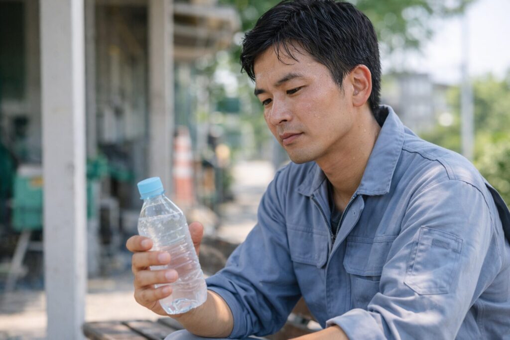 屋外作業・仕事の休憩中(