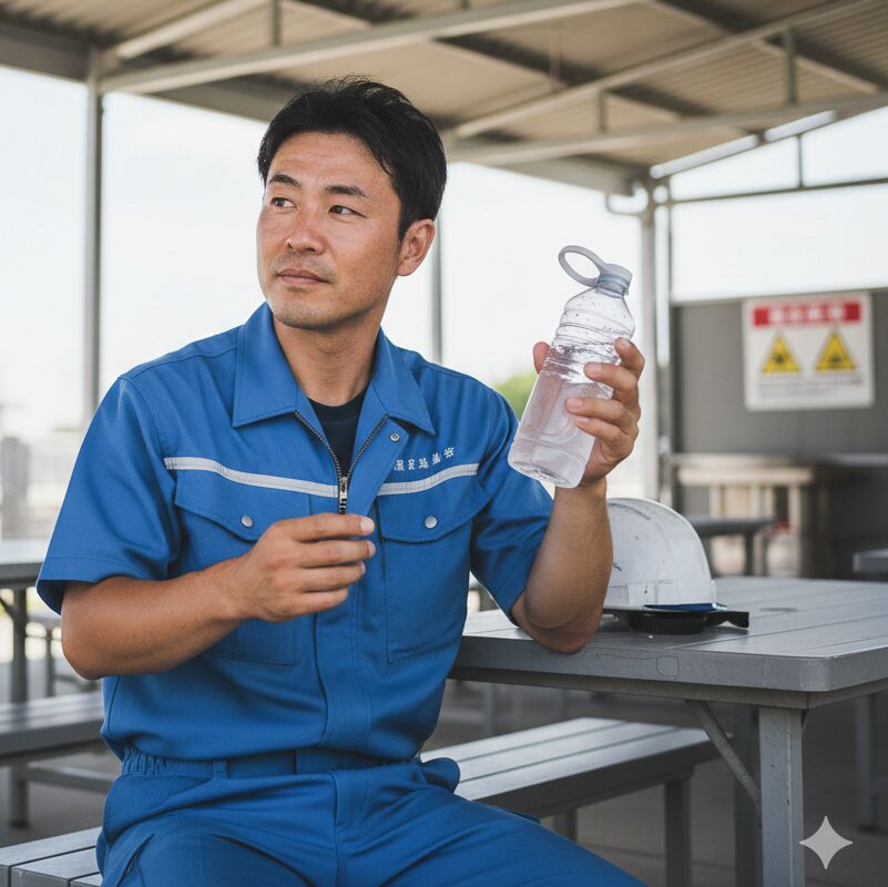 屋外作業・仕事の休憩中