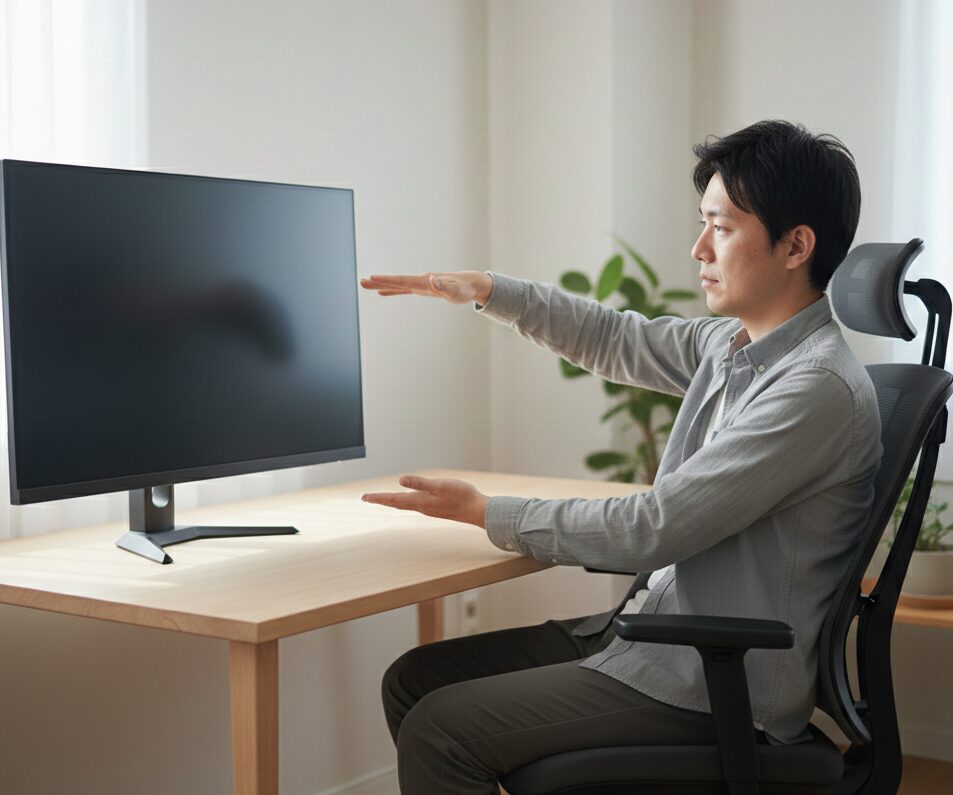 解像度の違いを確認している様子。