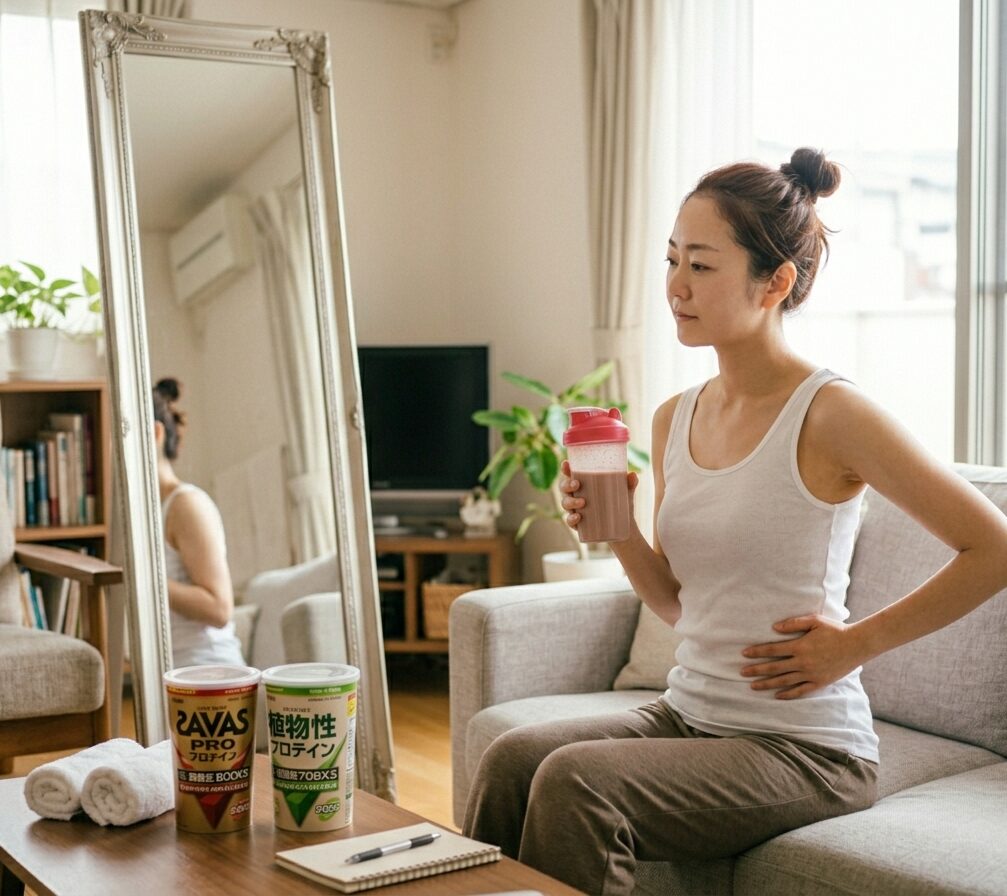 マリネスプロテイン取り入れるか考えている女性の様子