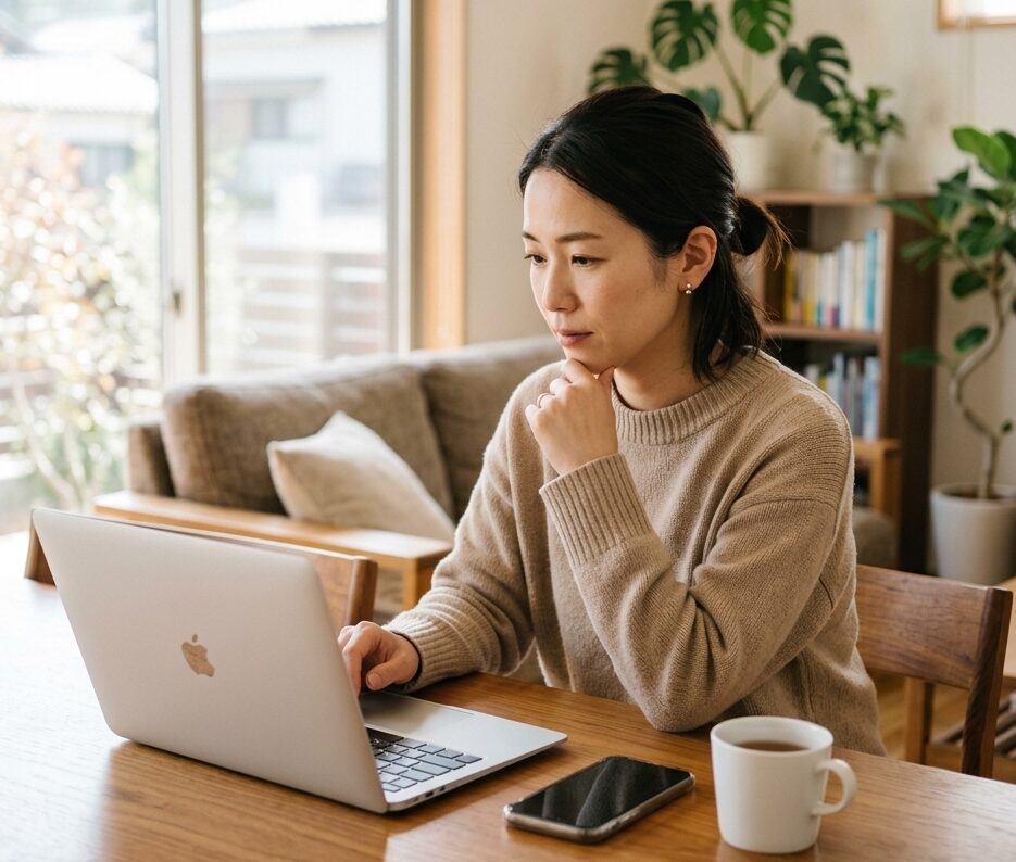 プレゼントを検討している女性の様子