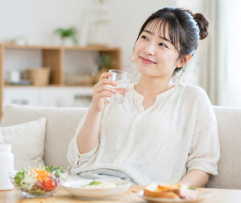 食べてもダイエットの効果を楽しんでいる様子