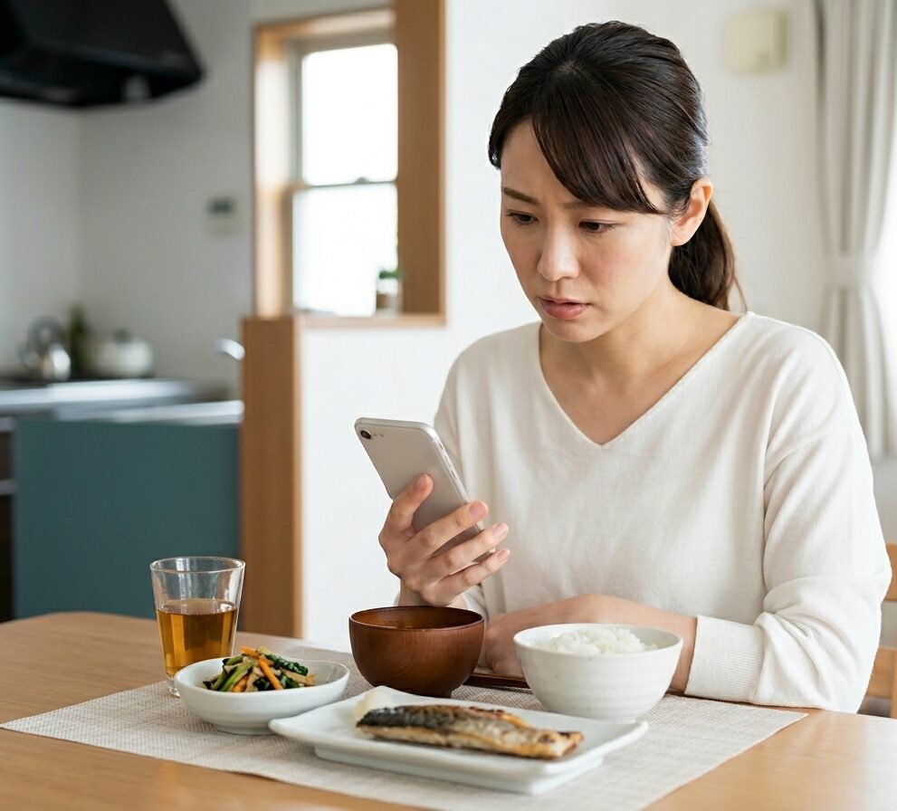 食べてもダイエット 口コミを調べている様子