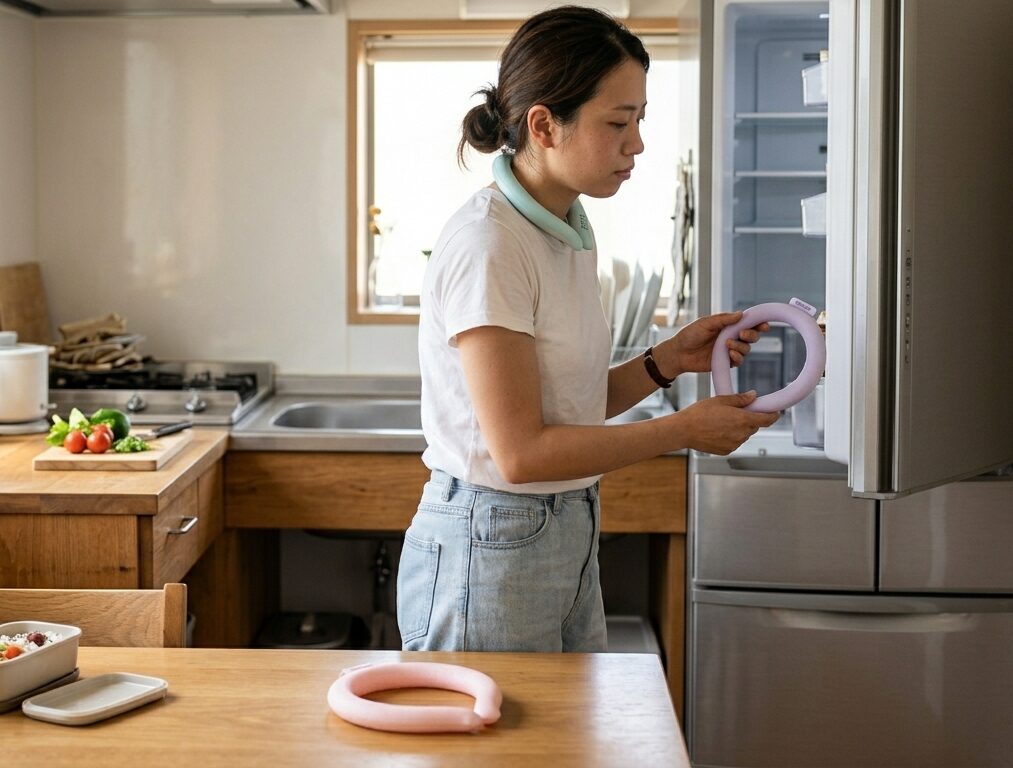 アイスリングの違いを比較しながら選ぼうとしている様子