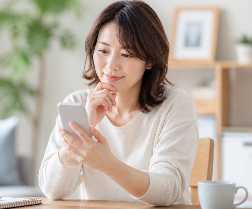 ピルクル400をいつ飲むか調べている女性