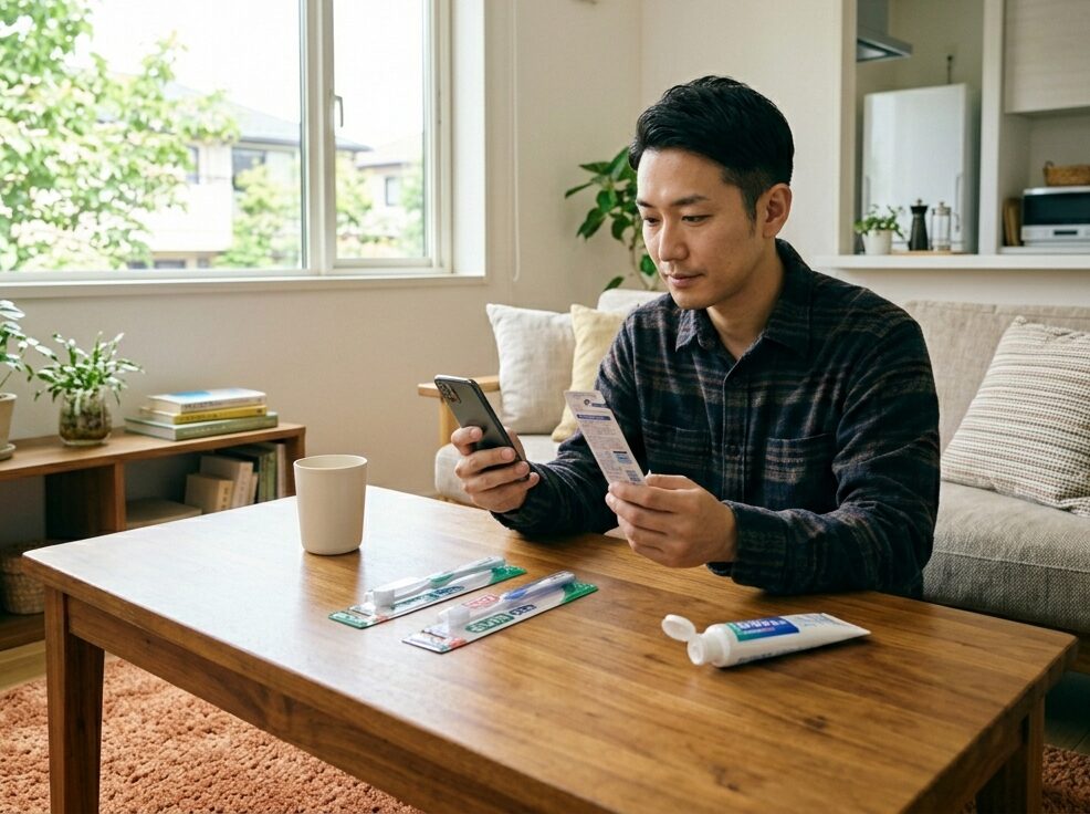 リステイン(紫)の併用を悩んでいる様子